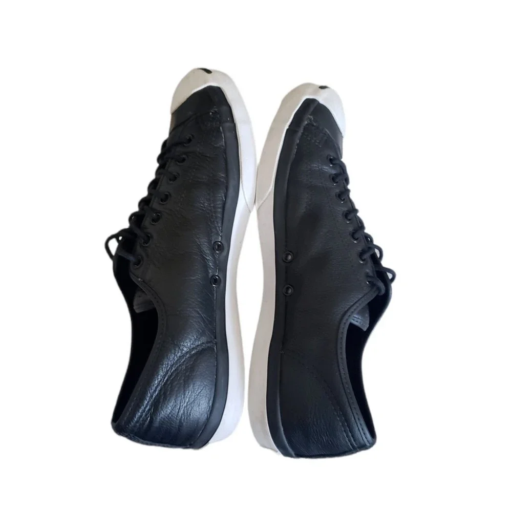 Converse jack Purcell sneakers low top Black Leather Men's Sz 11.5 Women's Sz 13